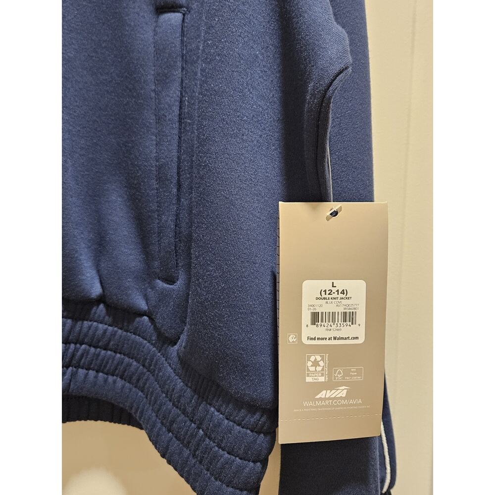 Avía Women's Double Knit Jacket Size L (12-14) Color Dark Blue Long Sleeve NWT - Picture 5 of 10